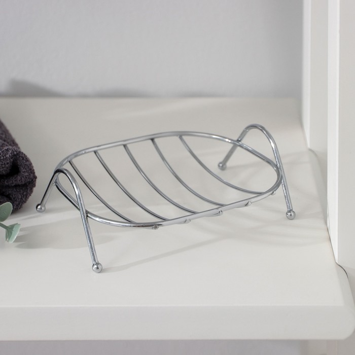 Мыльница овальная на ножках 10*12*3 см 405018 фото