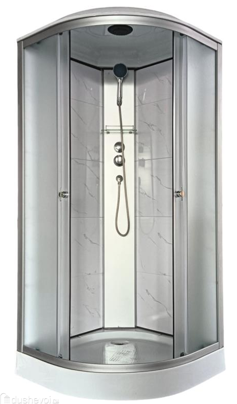 Душевая кабина AQUAPULSE 4122E 90*90*220 низ.п. white marbi фото