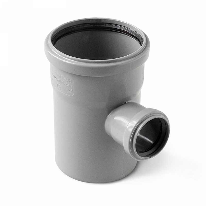 Тройник 110 на 50 угол 90 внутр.(Серая) фото