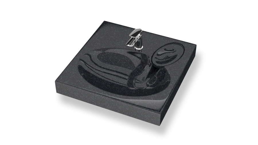 Раковина Смайл V55Q4 (черн.) с кронштейном V55 Gota Rocio фото