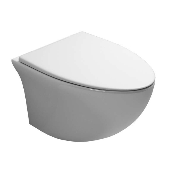 Унитаз подвесной GR-4456S безободковый с тонкой крышкой фото