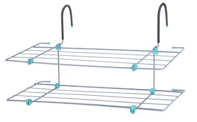 Сушилка для белья на батарею двухъярусная СБ6-65 серебрянный/белый фото