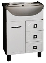 Тумба MDS (A) "Стиль 65/3" с раковиной Лагуна 65 (Белый) фото