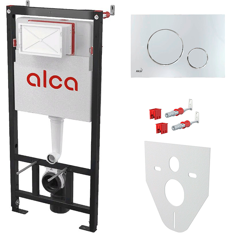 Инсталляция SET AlcaPlast инсталляция AM101/1120-0001 c  кнопкой хром глянец M671 фото