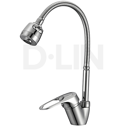Смеситель д/кухни D150628-2T с гибким силиконовым изливом 2 реж фото