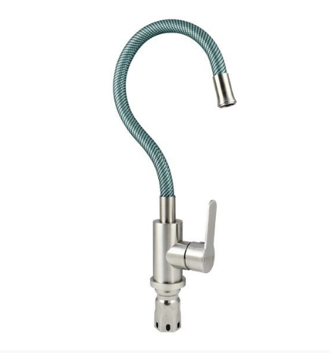 Смеситель MAGNUS д/кухни 9217 гибкий зеленый, вывод фото