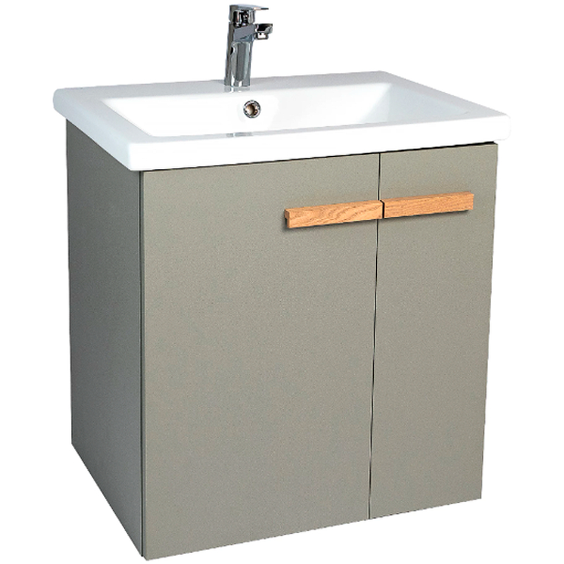 Тумба "Мюнхен 60" 2ств  подвесная ХАКИ с раковиной COMO 60 фото