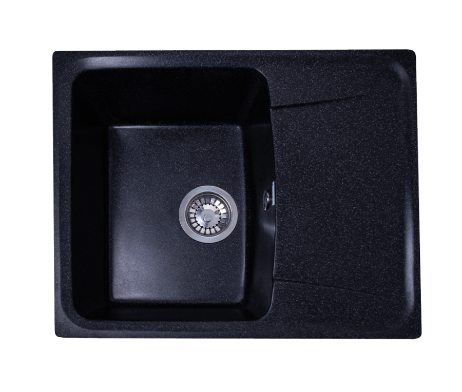 Кухонная мойка GranAlliance G-22, черный 580х470х195 мм (ДхШхВ) фото