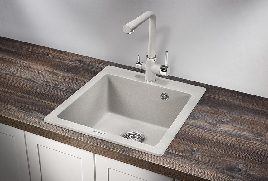 Мойка GRANULA кухонная кварцевая GR-4651 базальт фото