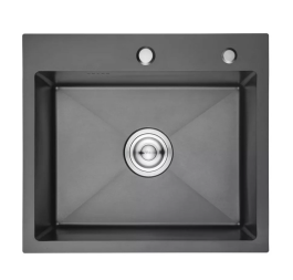 Мойка GERHANS RK36045B графит + сифон, вывод фото