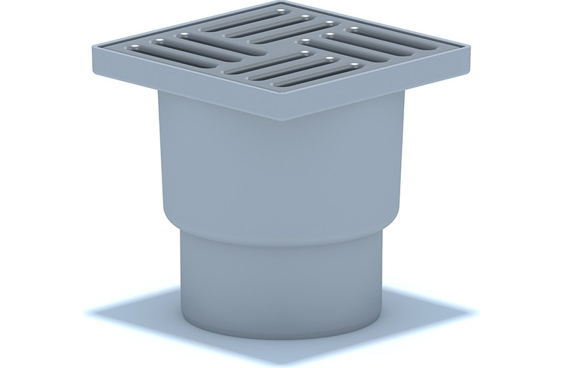 Трап вертикальный нерегулируемый с выпуском 110мм, с нержавеющей решеткой 150*150 сухой TQ1212 фото