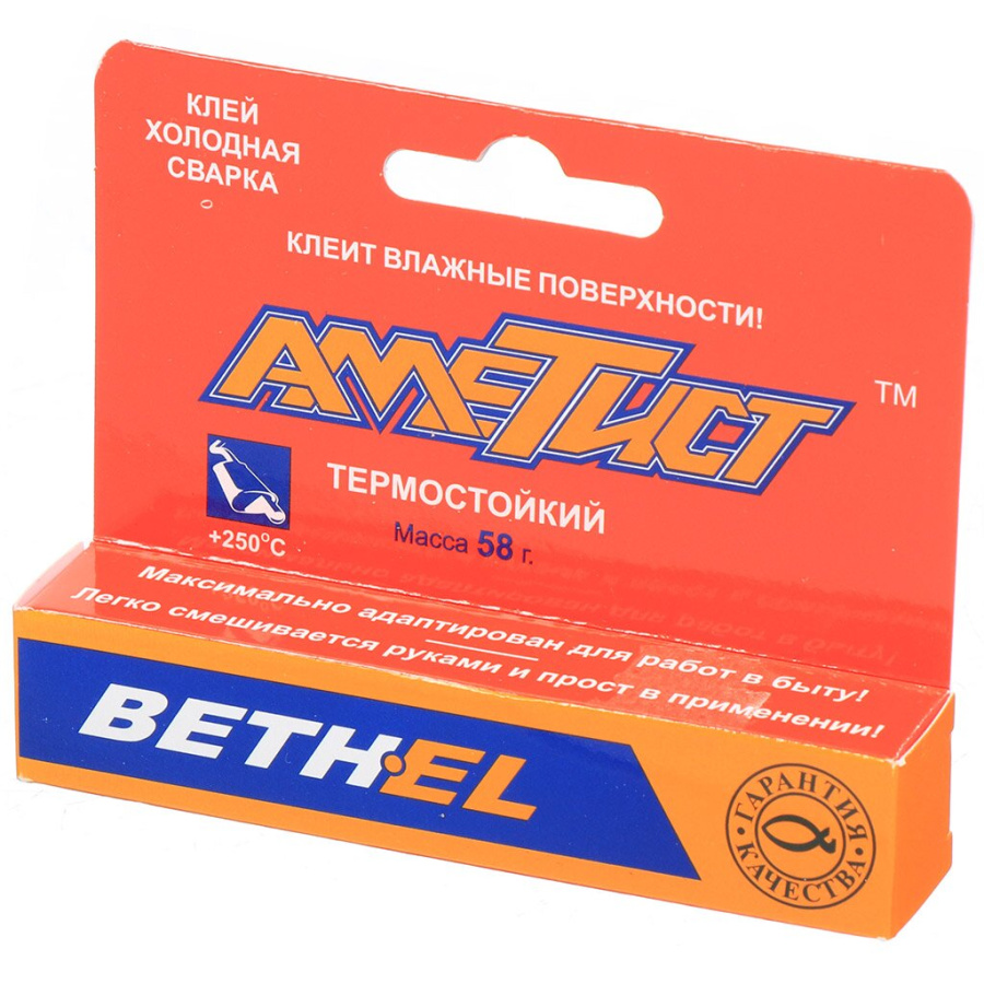 Клей холодная сварка "Аметист" термостойкий 58г фото