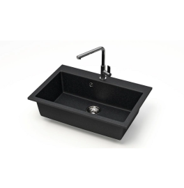 Кухонная мойка AGATA 39/Q4 ЧЕРНАЯ МАТОВАЯ 755*505*200 мм фото