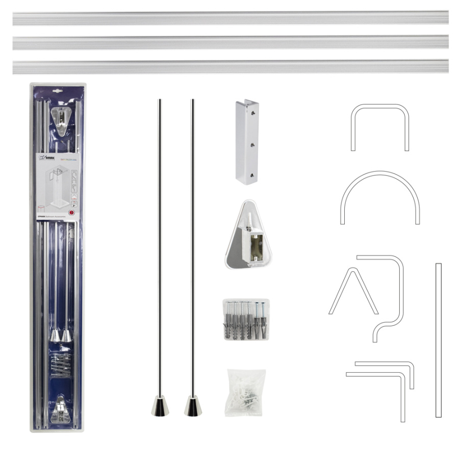 Карниз д/ванной угловой 100012 хром фото