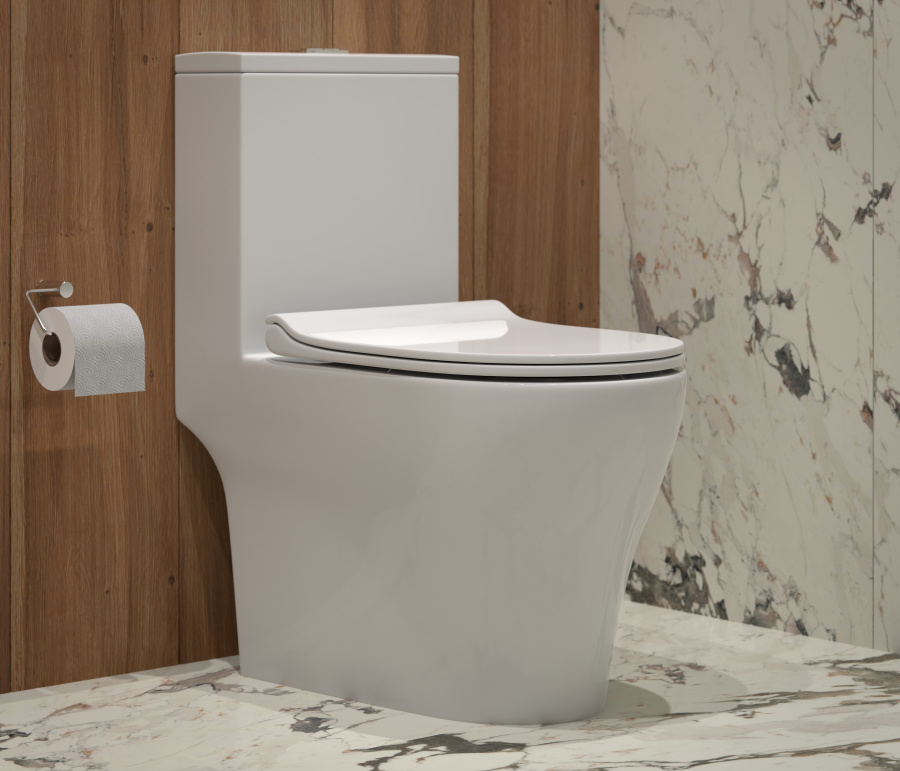 Монолит T1060 безободковый ТОРНАДО, сиденье тонкое ДП (с гофрой и подводкой) фото