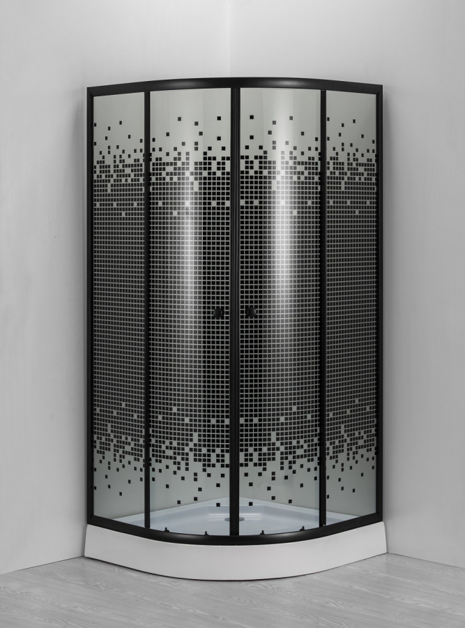 Душевое ограждение ДАНА-522/24 90*90*193 (ЧЕРНЫЕ ПИКСИЛИ) н.п фото