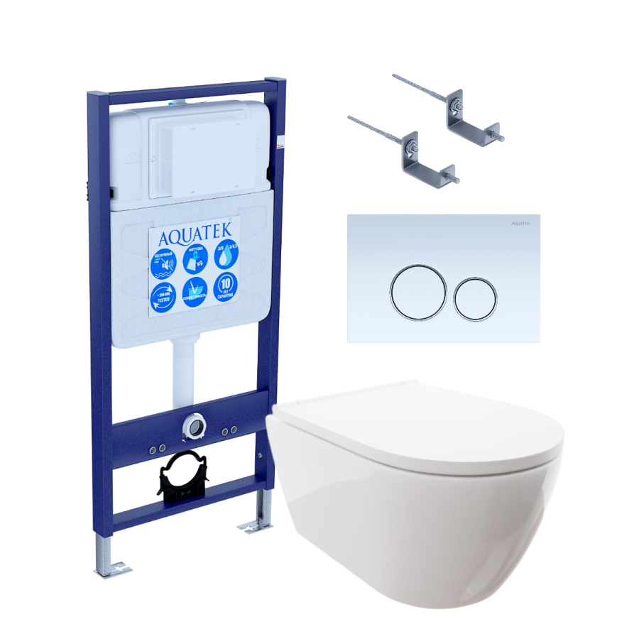 Инсталляция AQUATEK SET ПОЛАРИС-015 монт.рама+унитаз+крепление+панель фото