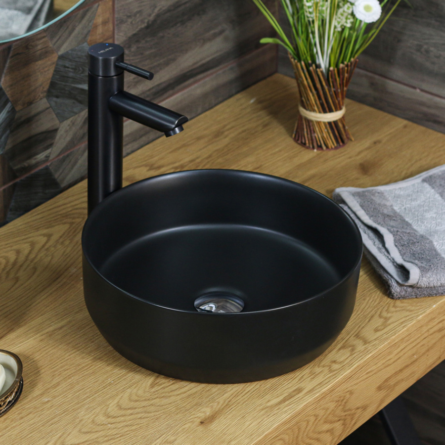 Раковина MELANA MLN-7078DMB матовая черная фото