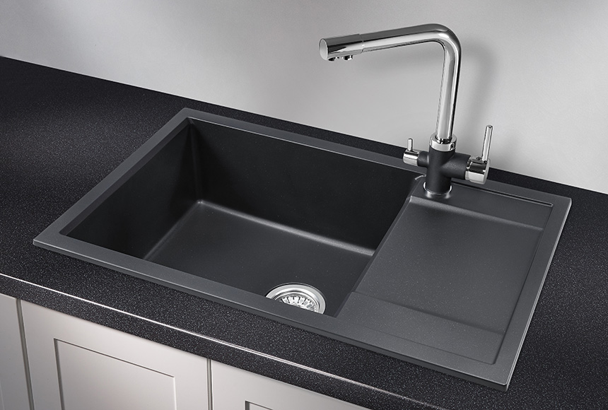 Мойка GRANULA кухонная кварцевая GR-7805 780*500 шварц фото