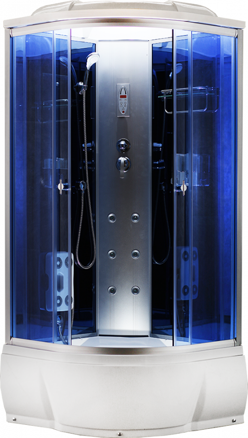 AQUACUBIC 3303A blue mirror 100*100*220 фото