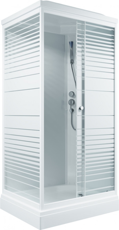 КВАДРО 120*80 А Душевая кабина прямоуг., н.п., Белый, Полосы, ДН4 фото