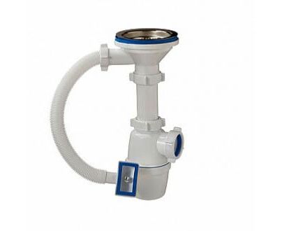 Сифон бутылочный 3 1/2" х40 мм с переливом (E-4007) фото