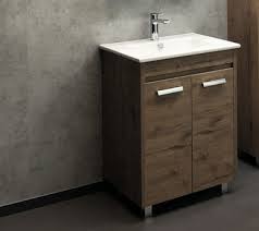 Тумба "МАРИО-60" COMFORTY дуб тёмный  с раковиной Quadro 60 фото