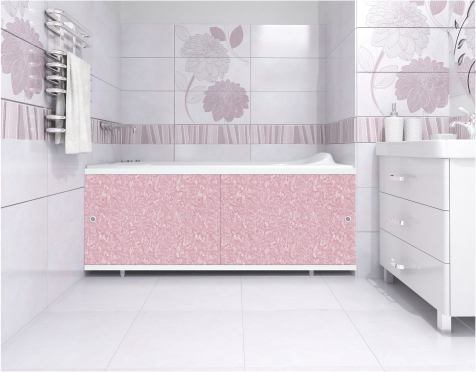 Экран для ванны "КВАРТ УНИВЕРСАЛ" 1,5 розовый иней фото