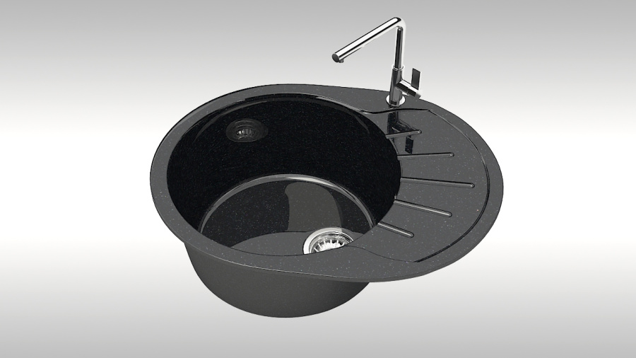 Мойка глян. Тейлор Z10Q4 (ЧЁРНЫЙ) Granit BERGG 575*440*215 фото