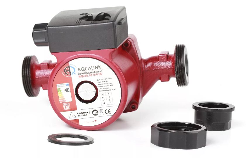 Насос циркуляционный 32-6 180 с гайками AQUALINK фото