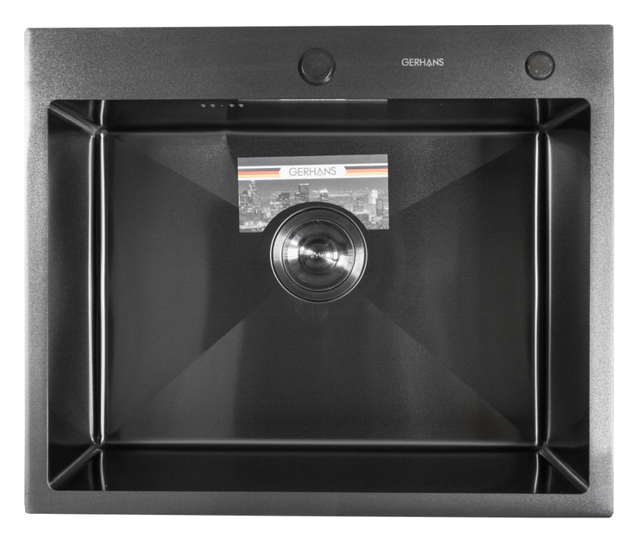 Мойка GERHANS RK36050B Графит нерж. + сифон фото