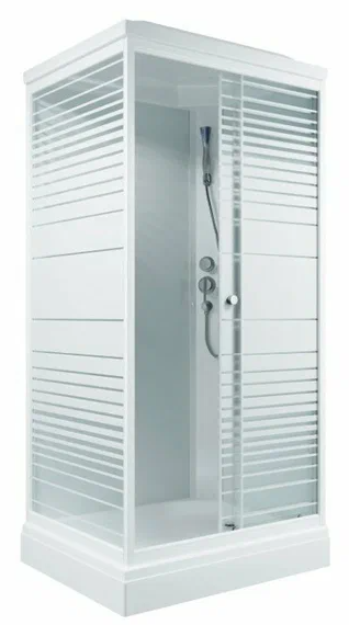 КВАДРО 100*80 А Душевая кабина прямоуг., н.п., Белый, Полосы, ДН4 фото
