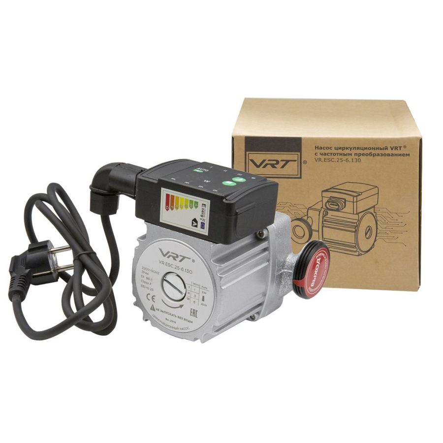 Насос циркуляционный VRT VR.ESC.25-6.130, 5-45Вт, с частотным регулированием, с гайками фото