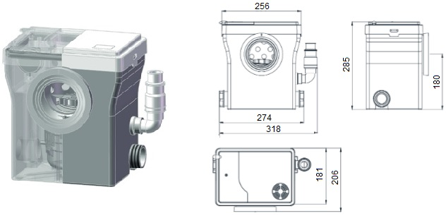 Санитарный насос измельчитель  STF-400 COMPACT JEMIX фото