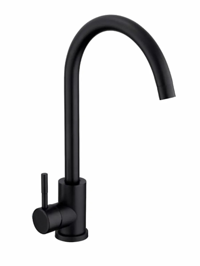 Смеситель АНТЕЙ д/кухни 511511 Булат с высоким изливом черный фото