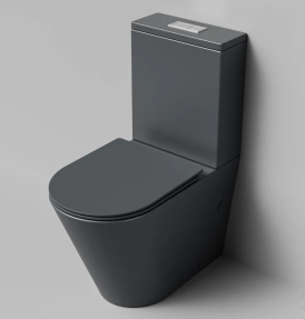 Унитаз GR-4458GMSQ Серый матовый, напольный,безободковый с тонкой крышкой, ТОРНАДО фото