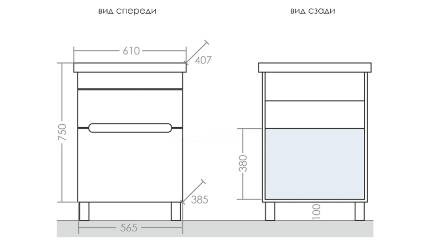Тумба "Лондон 60" напольная правая "Белый Матовый" со столешницей "Кородона" фото