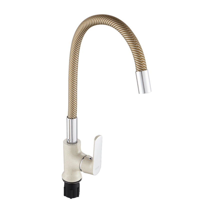 Смеситель BRIMIX д/кухни 1082 гибкий бежевый фото