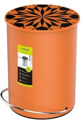 Ведро д/мусора L704-7 оранжевый 3л фото