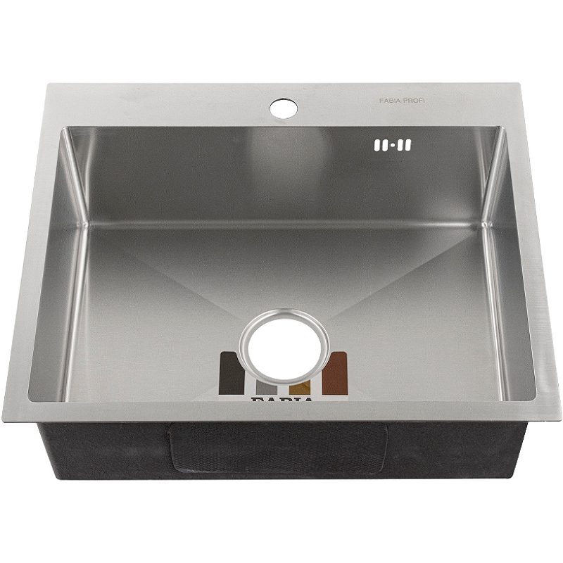 Мойка Fabia Profi врезная 60*50, ДЕКОР гл ч 20 см , большой сифон с переливом+корзина 60503D фото