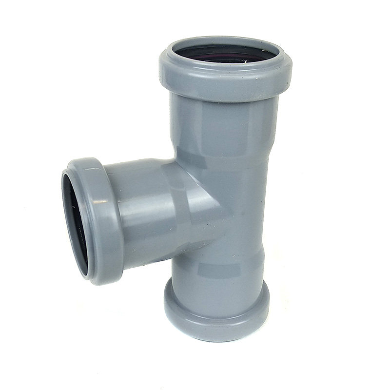 Тройник трехраструбный 50/50*90, серый, РТП фото