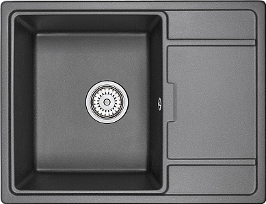 Кухонная мойка GRANULA GR-6503 шварц кварцевая 630*500 фото