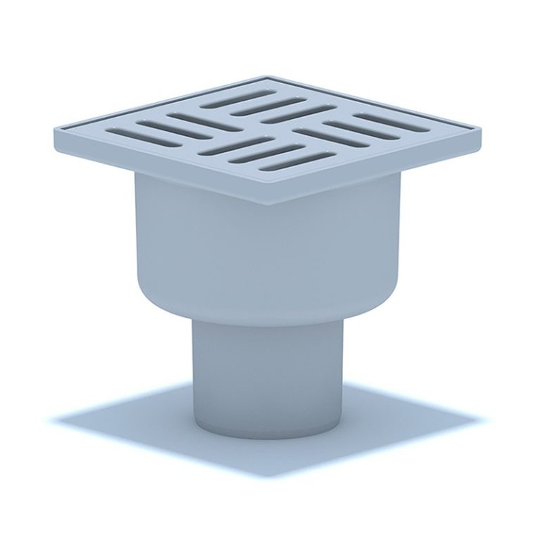 Трап вертикальный нерегулируемый с выпуском 50мм, с пластиковой решеткой 100*100 TA5204 фото