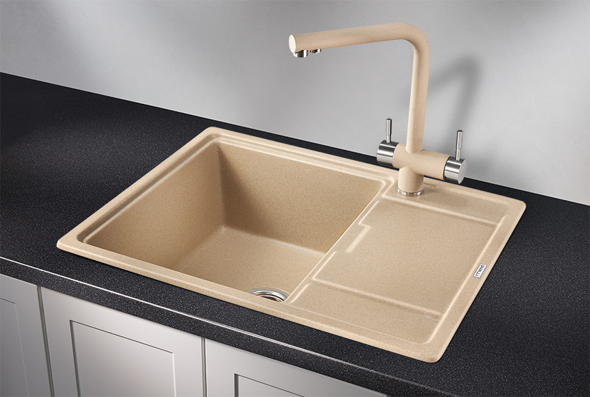 Мойка GRANULA кухонная кварцевая GR-6503 630*500 песок фото