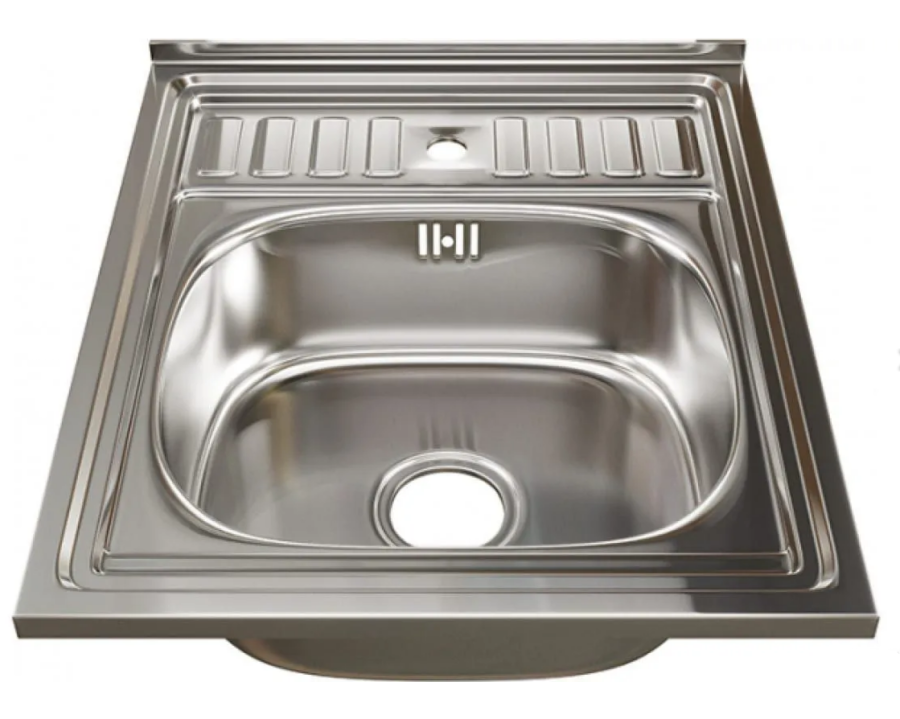 Мойка накл.50*60 (0,8) вып 3 1/2  18см сифон в комплекте фото