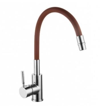 Смеситель GROSS AQUA ColorFlex д/кухни с гибк. изл. (коричневый) 3241508BR фото