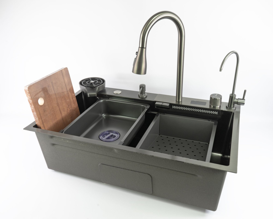 Мойка Fmark FSC002Q многофункциональная 750*460*220 нерж.сталь Графит фото