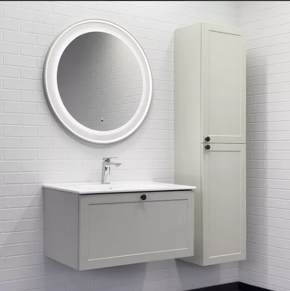 Зеркало "Ереван-80" LED-подсветка, бесконт. сенсор, антизапот, серый шелк COMFORTY фото