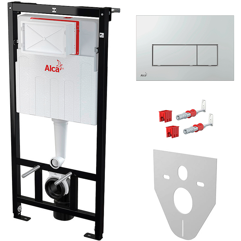 Инсталляция SET Alcadrain для под.унитаза AM101/1120-4:1 RU M571-0001 (кнопка хром) фото