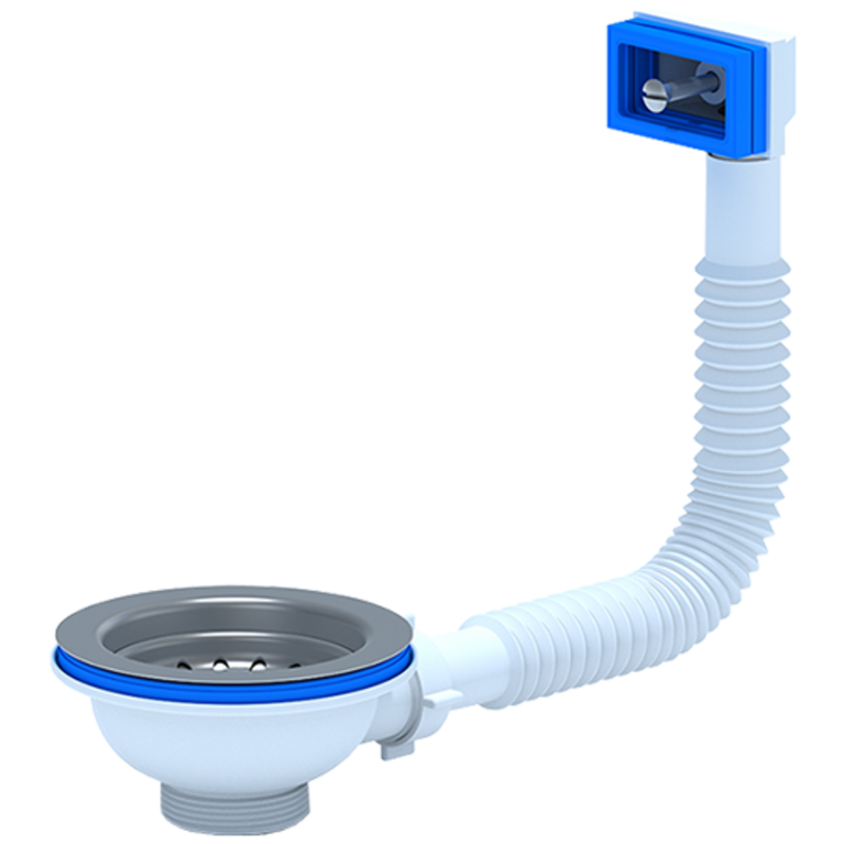 Выпуск 3 1/2 с переливом (N305S) для нерж.мойки (20) фото